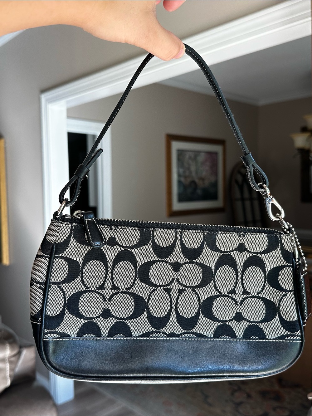 Coach Black Denim mini canvas bag